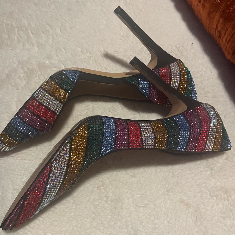 Multicolor Striped Women's Heels - Picture 6 of 7